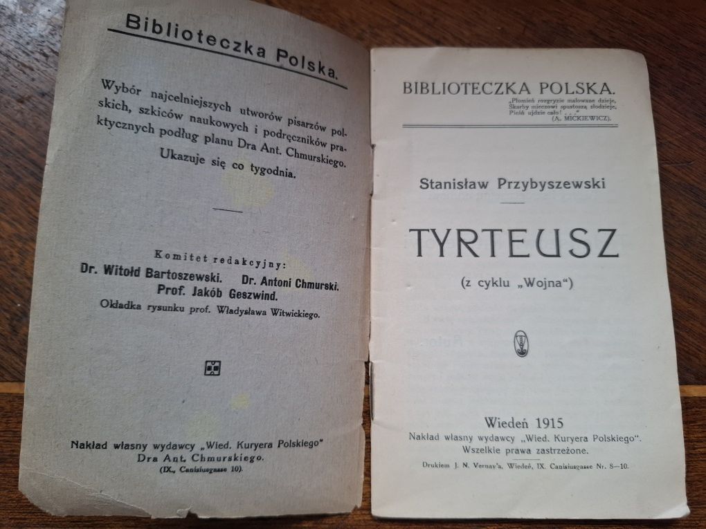 Stanisław Przybyszewski - Tyrteusz (Wojna) 1915 Kurier Poranny Wiedeń