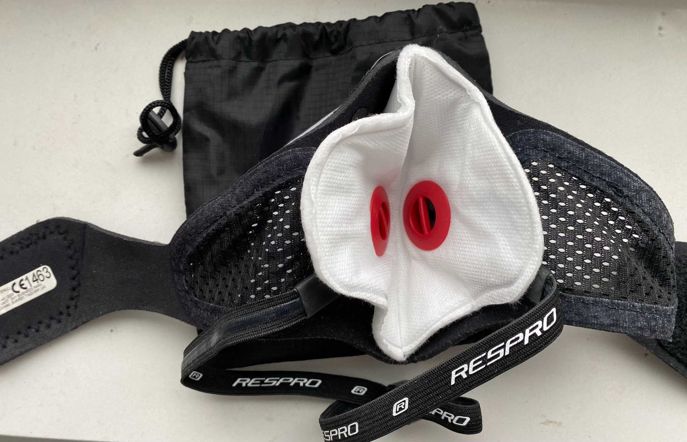 Maska Antysmogowa Respro CE Sportsta Black - 2 nowe filtry w zestawie
