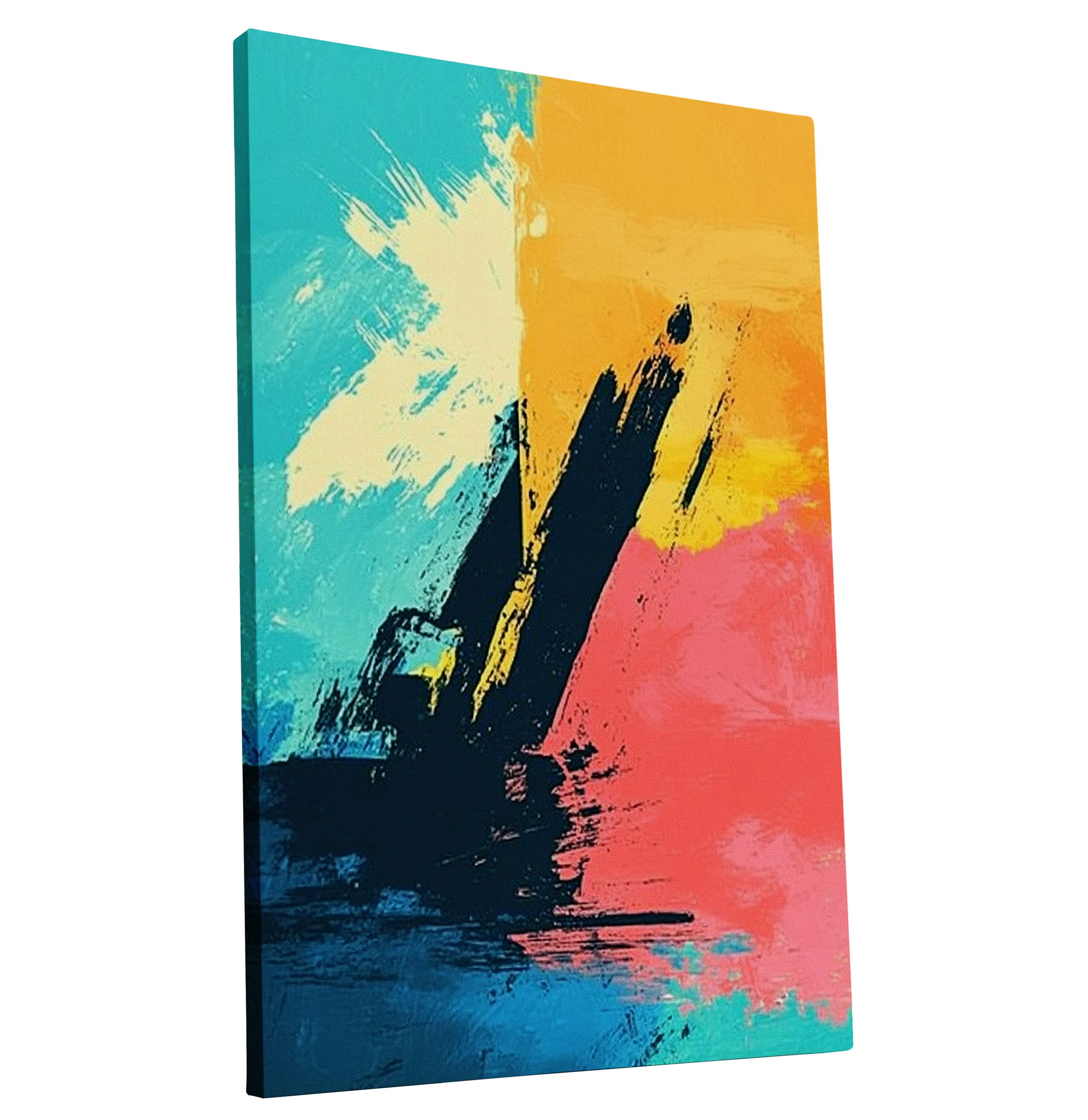 Kolorowy Abstrakcyjny Obraz na Płótnie 50x70 cm do Nowoczesnych Wnętrz