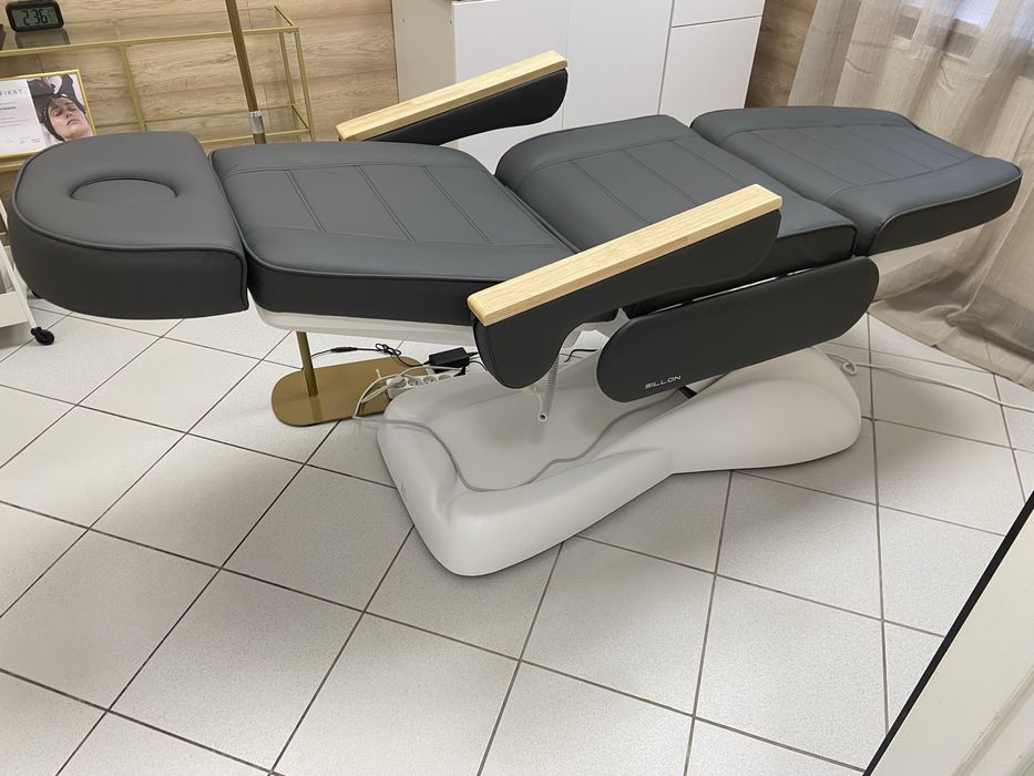 Fotel kosmetyczny elektryczny SILLON Lux 273b 3sil. 2 gat. szary
