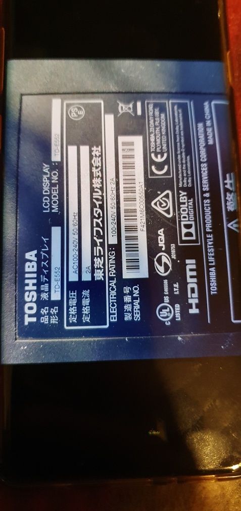 Płyta główna zasilająca t-con monitor Toshiba