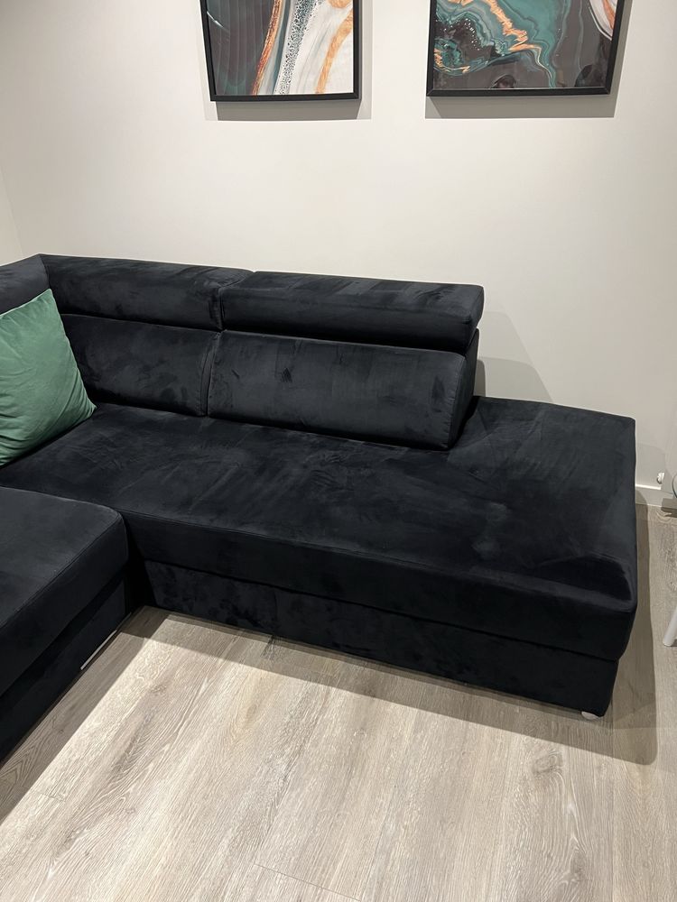 Sofá como novo veludo preto lavável