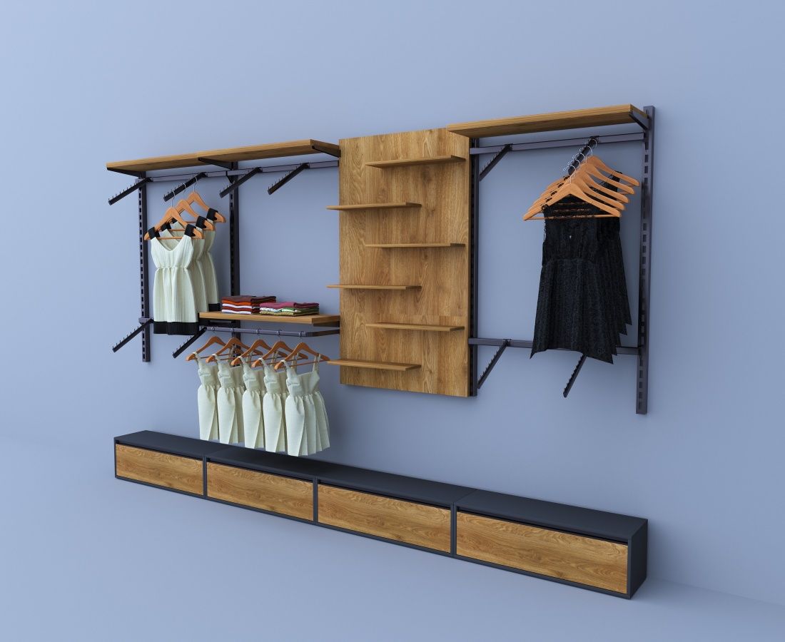Стелажі Лофт(Loft), обладнання для магазинів одягу та взуття