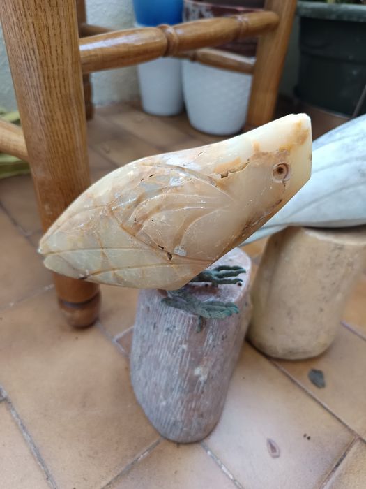 Papagaios em marmor estátua antiguidade