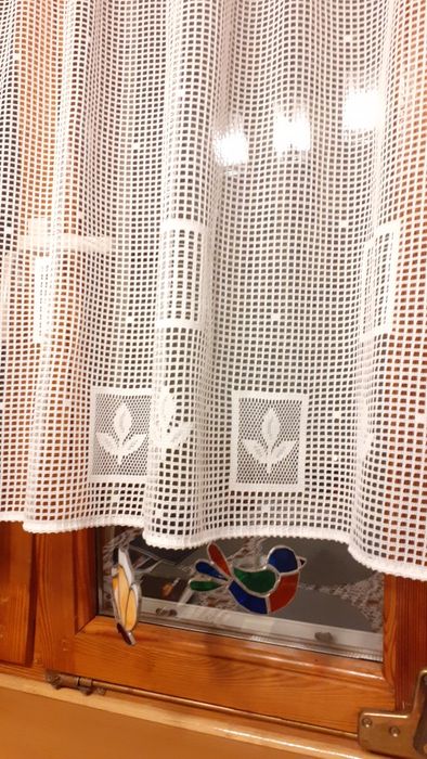 Firanka biała okno+balkon bdb