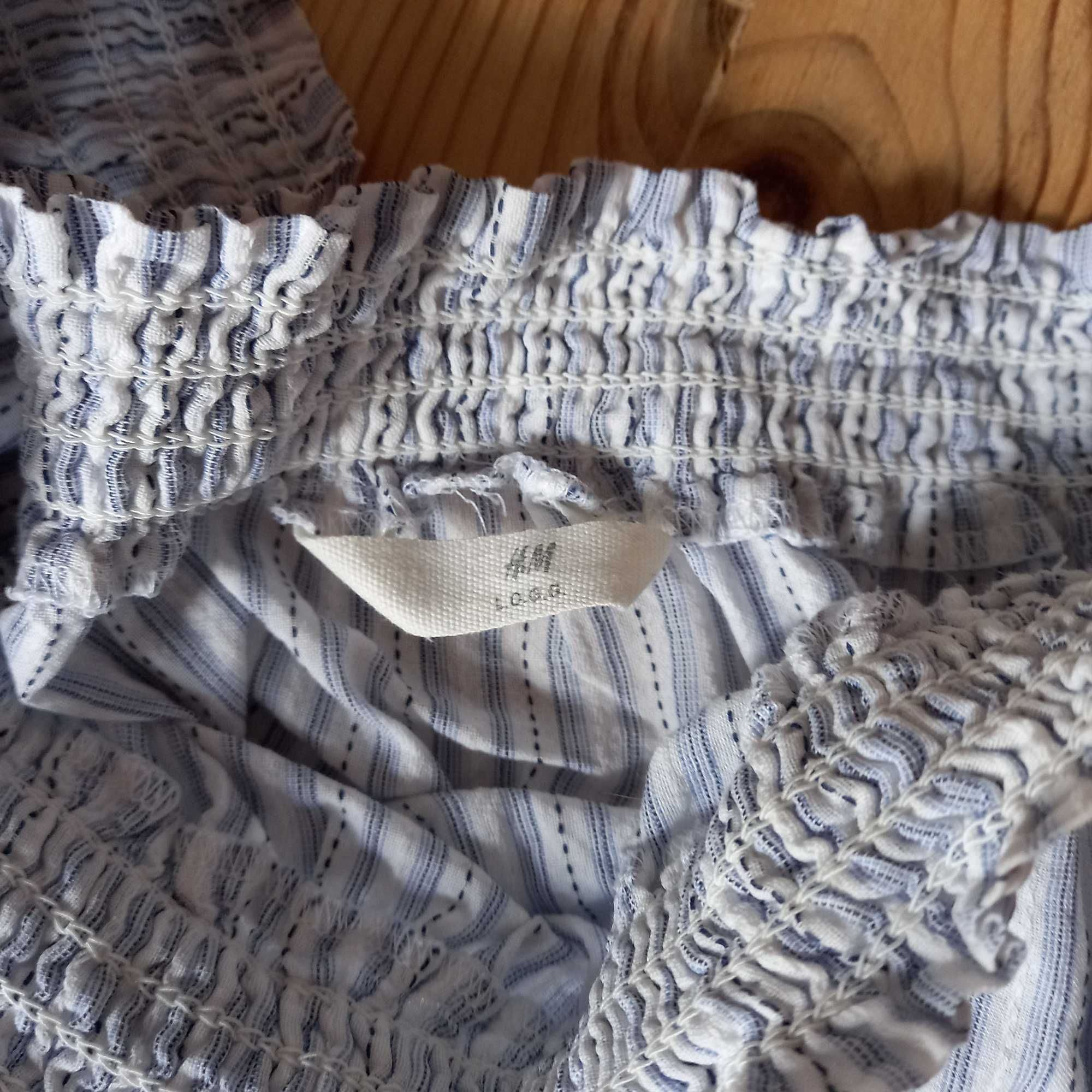 Bawełniana przewiewna bluzka hiszpanka oversize H&M