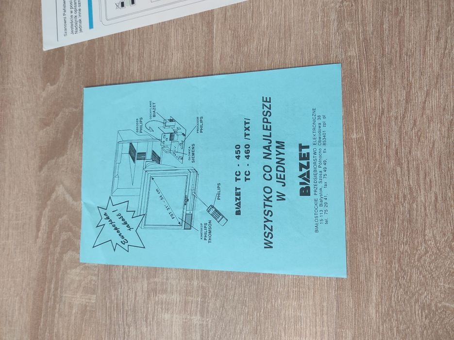 Telewizor BIAZET TC460 z dokumentami, unitra biazet