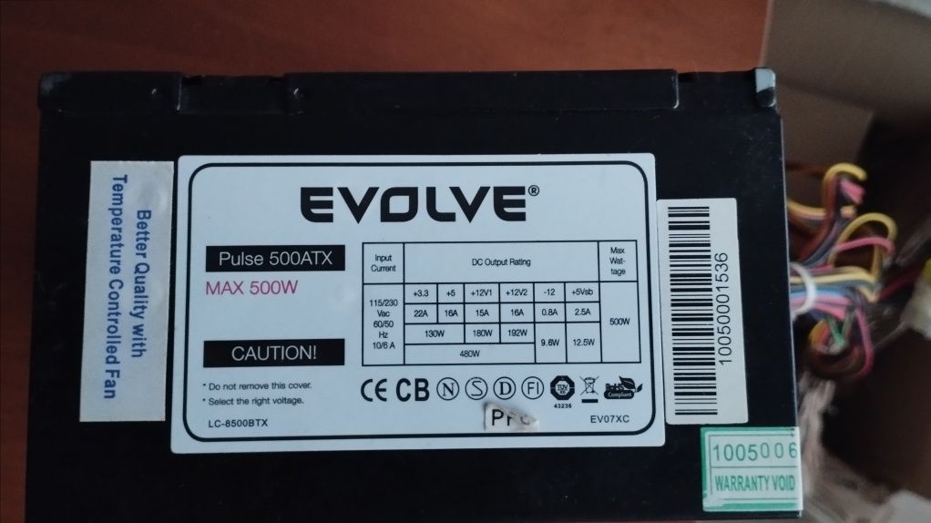 Zasilacz EVOLVE Pulse 500W