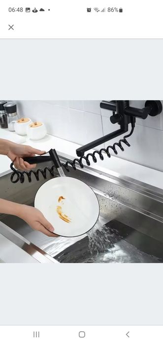 Bateria Kuchenna czarna z elastycznym pistoletem natryskowym