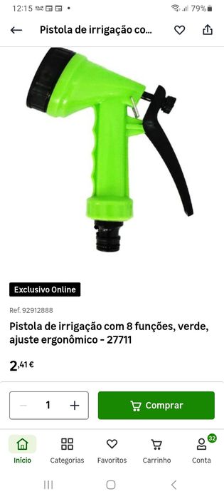 Mangueira com 20 metros medida 12,5 mm e chuveiro jardim e  etc.