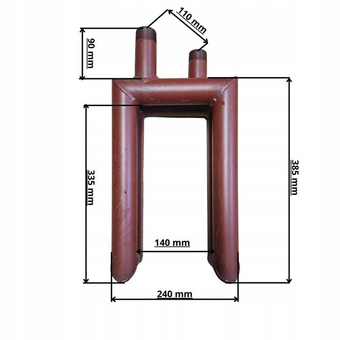Wężownica wodna do kuchni kaflowej pieca węglowego lewostronna mała