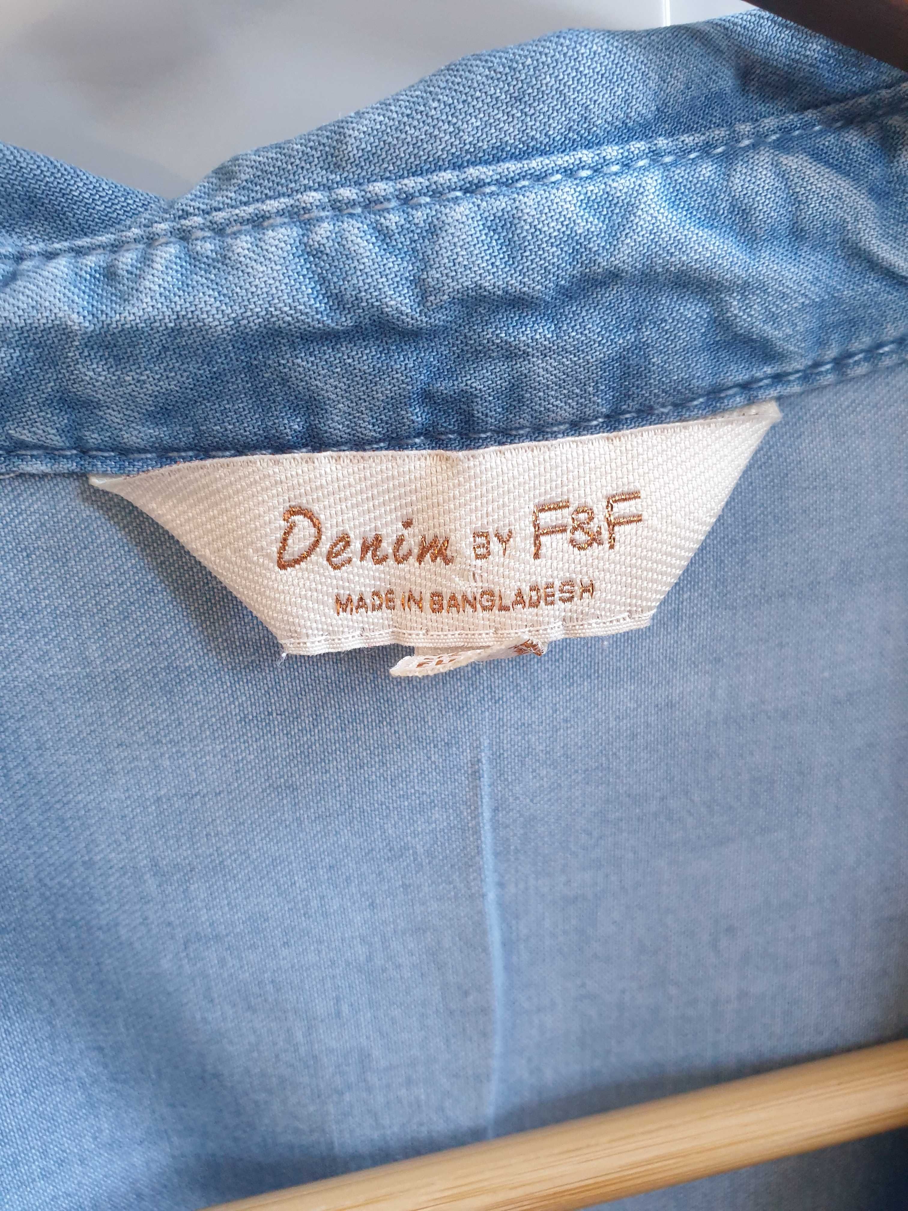 Dżinsowa jeansowa sukienka lyocell 38 F&F zapinana jeans denim