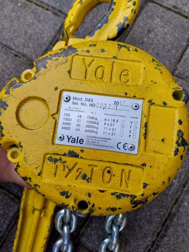 Wciągarka łańcuchowa yale 1,5t