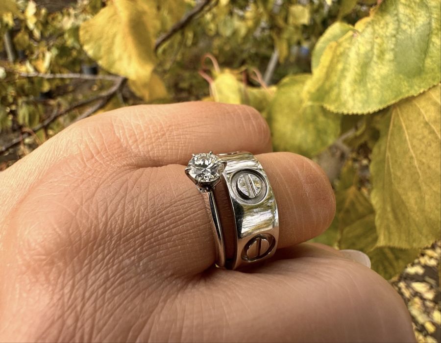Золота каблучка,обручка,кольцо в стилі Cartier Love,18.2 роз.,10 грам