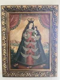 Pinturas a óleo de arte colonial Espanhola ( 50x45cm )