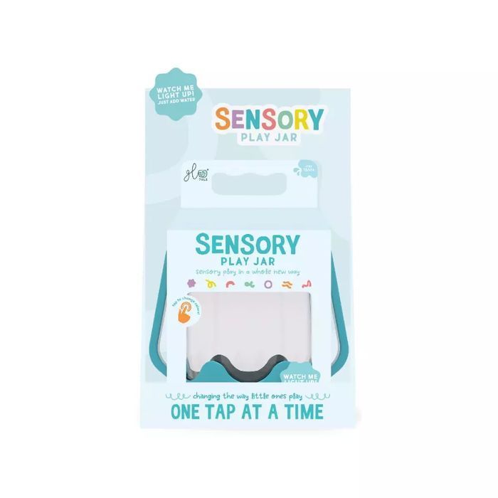 Słoik sensoryczny do napełnienia wodą niebieski. Glo Pals (Vibe LLC)