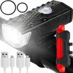 LAMPKA rowerowa LED przód tył zestaw do roweru USB