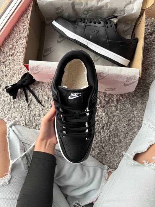 Nike Dunk Low Black White ХУТРО