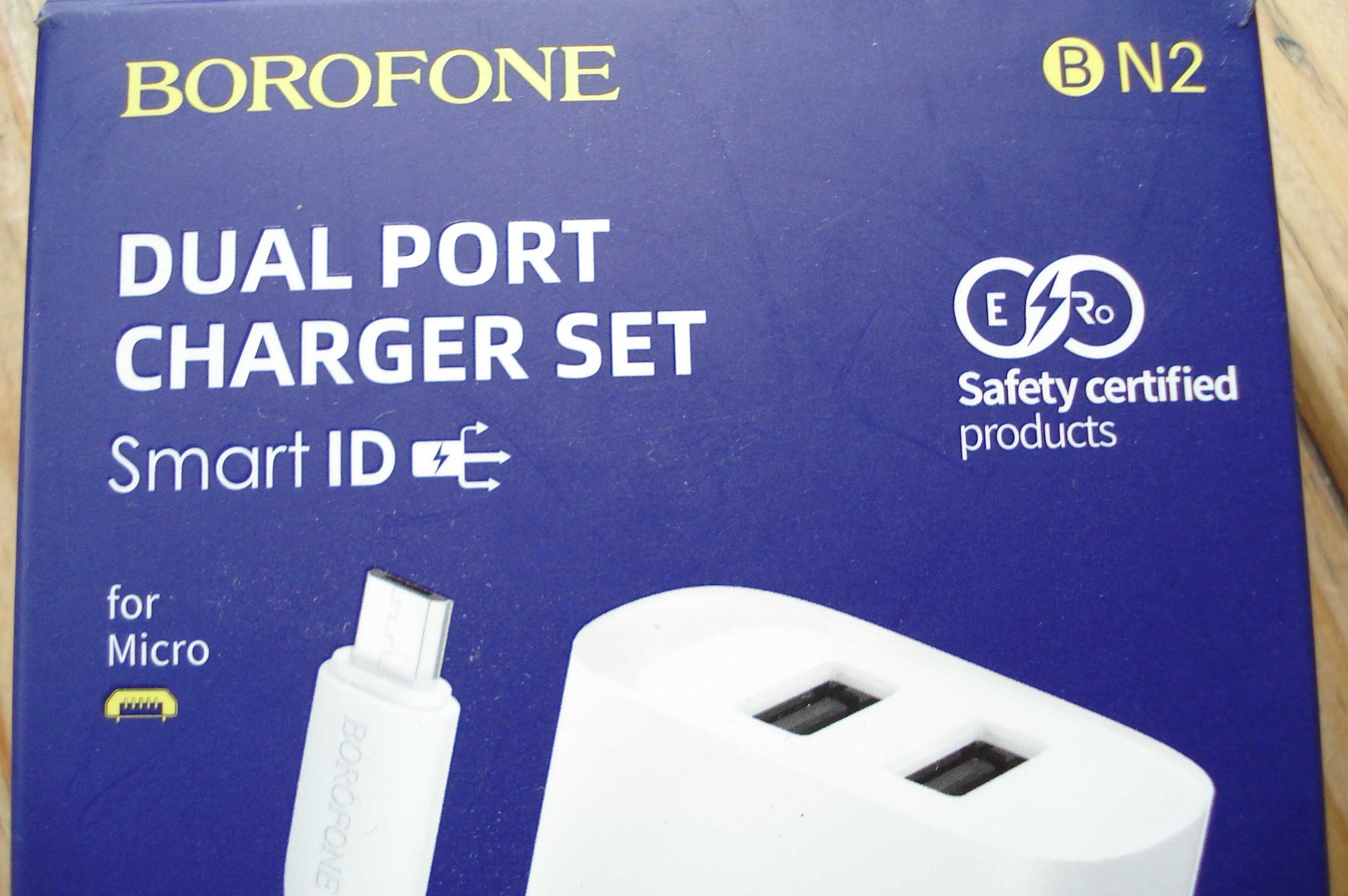 Ładowarka z kablem Borofone, nowa, dual port - sprzedam