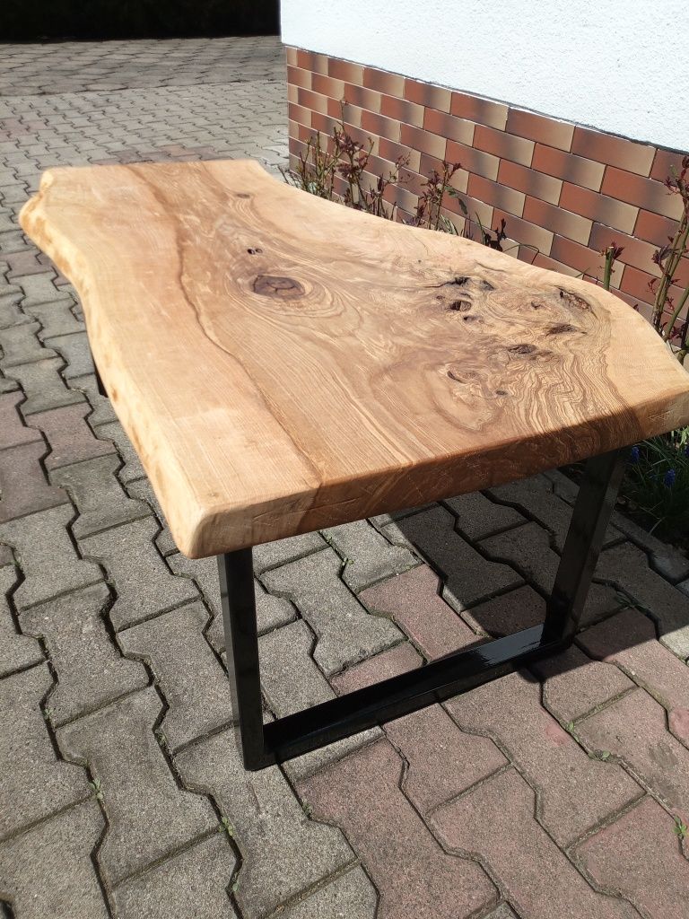 Ława stolik z monolitu jesion loft industrial lite drewno