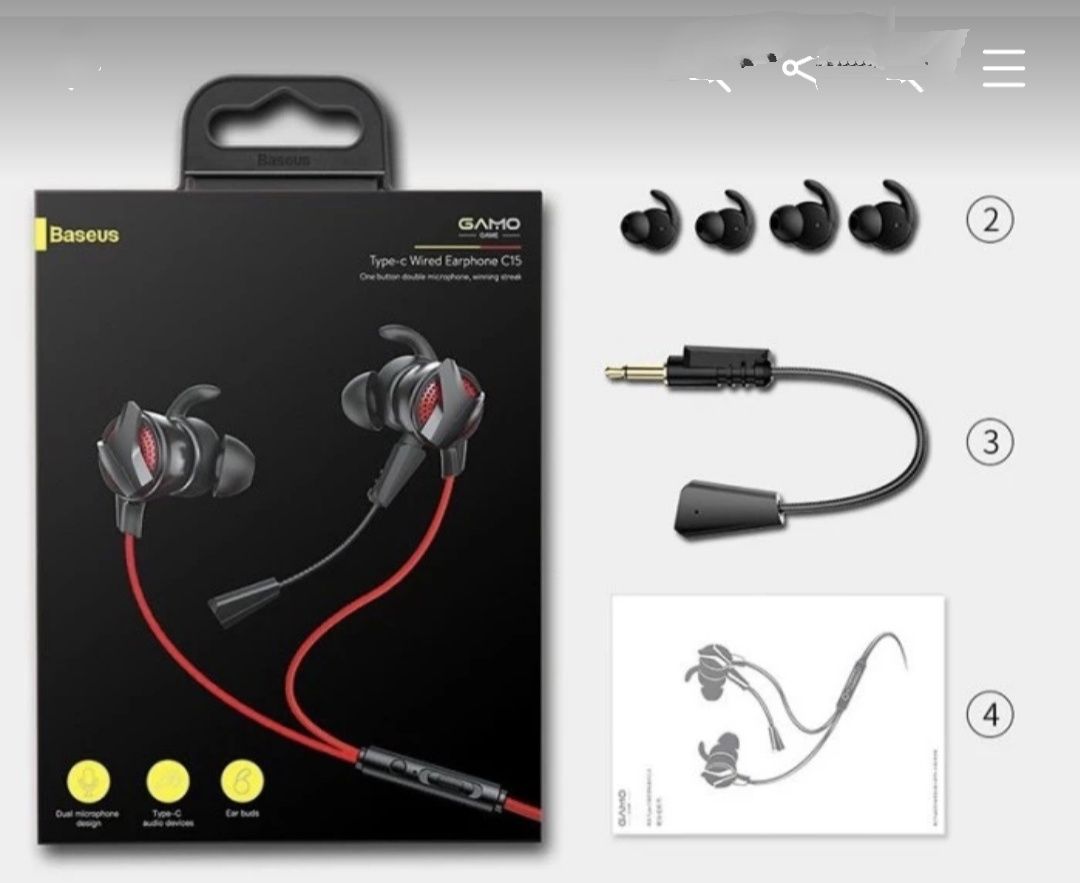 Auriculares / Fones / Phones C/ Micro Original Baseus GAMO H15 - 24h