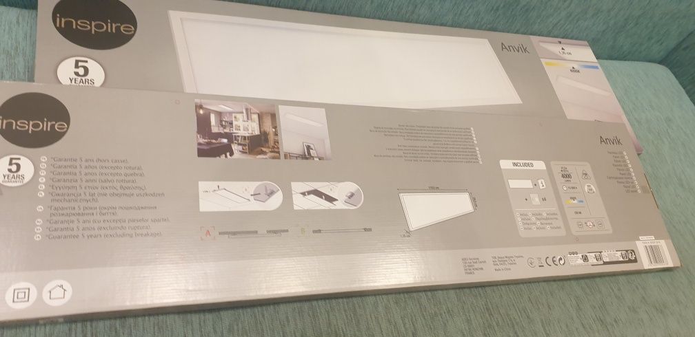 Inspire 120x30 nowe oświetlenie sufitowe prostokąt