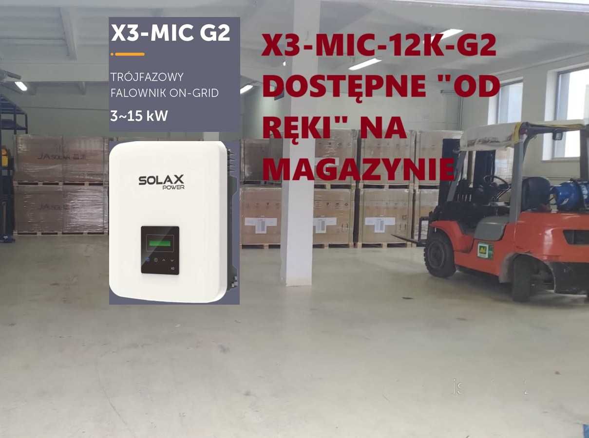 Inwenter Falownik Solax X3-MIC-12K-G2 netto 3000 FV VAT