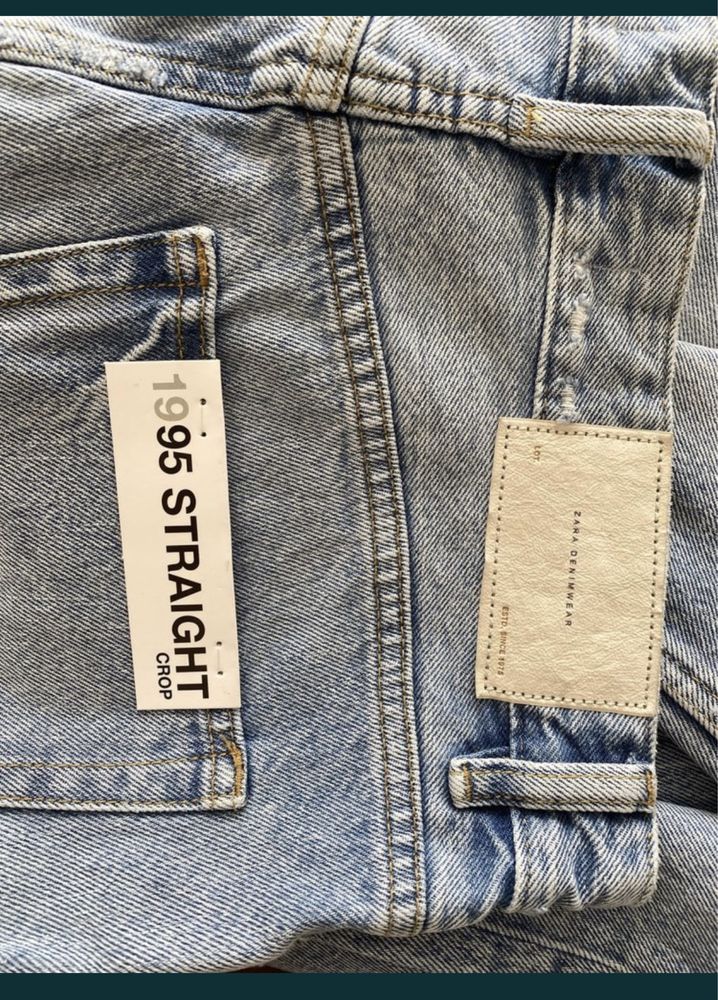 Стильні світло-голубі чоловічі джинси zara 40 розмір