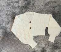 Cardigan curto branco