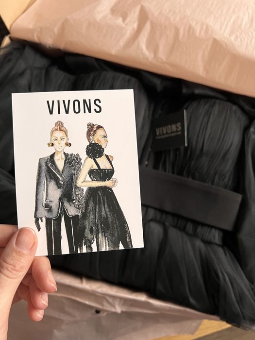 Коктейльна чорна вечірня сукня Vivons S