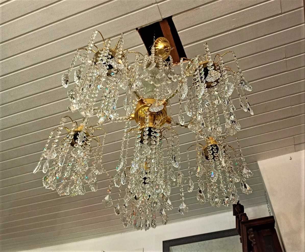 Lustre Cristal 5 Lâmpadas