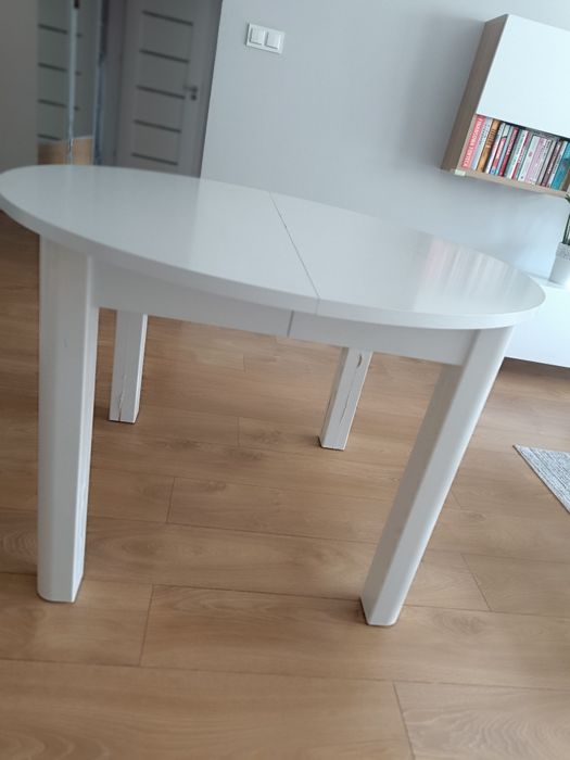 Stół biały okrągły rozkładany