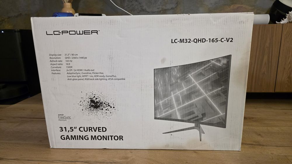 Nowy Zakrzywiony Monitor LC-Power LC-M32-QHD-165-C-V2 31,5"