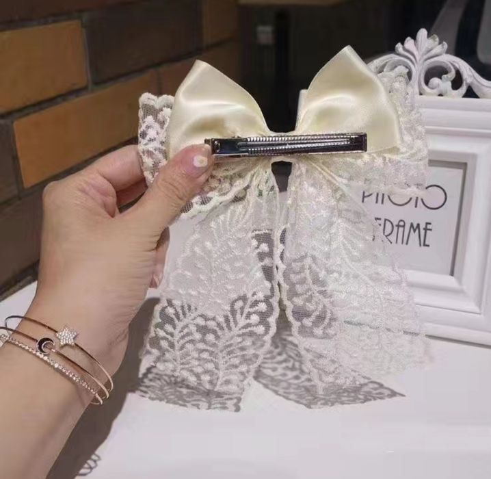 Заколка бант на волосся білий, чорний, бордовий