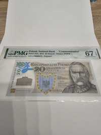 Banknot kolekcjonerski niski numer 873 Legiony Polskie PMG 67 EPQ