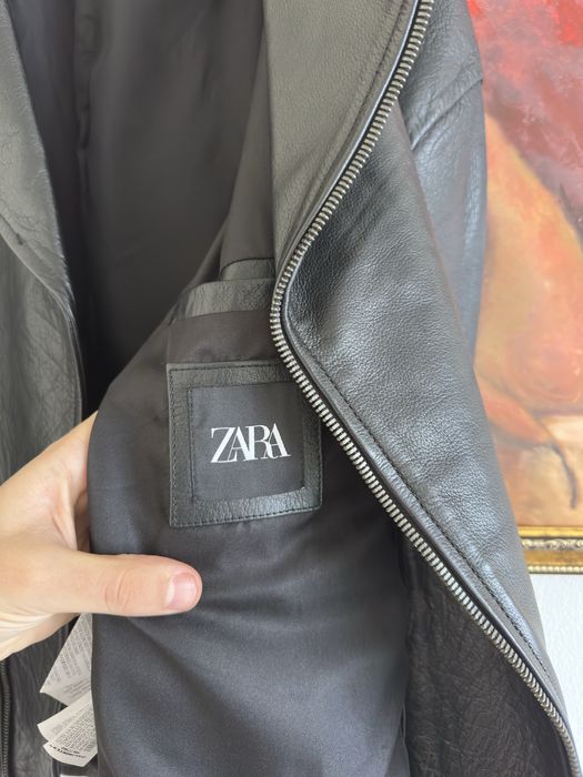 Новая кожаная куртка Zara из кожи бизона лимитированая колекция