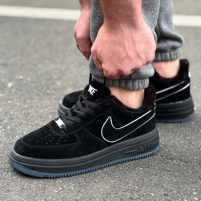 Чоловічі зимні кросівкі Nike air force, стильні, теплі, найк, взуття