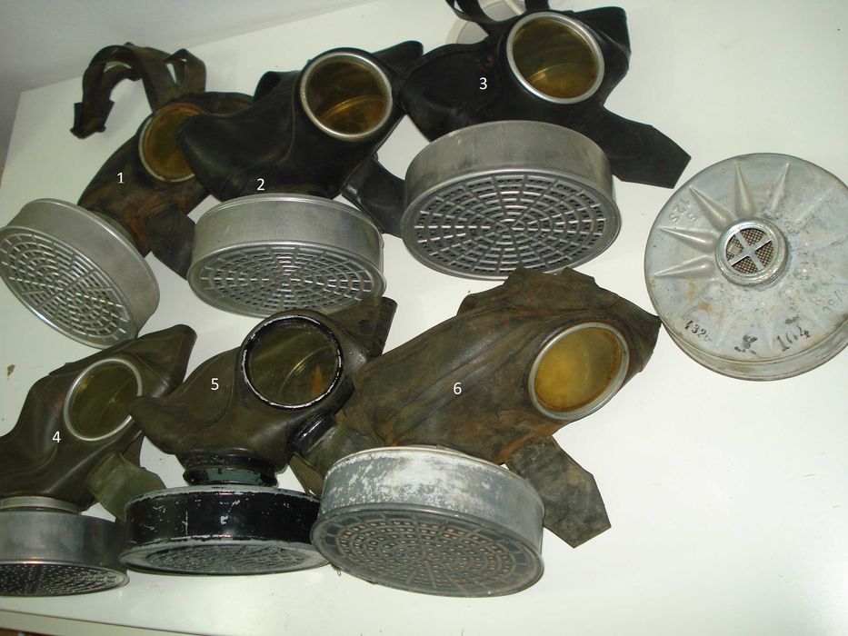 6 niemieckich  masek luftschutz VM 40