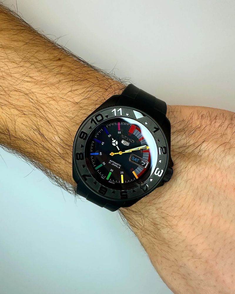 Seiko Mod SKX-SNKK31 Rainbow мужские кастомные наручные часы