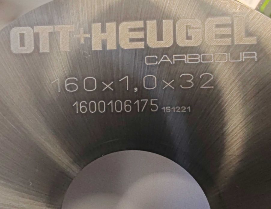 Frez piłkowy, tarczowy OTT+HEUGEL CARBODUR 160 x 1,0 x 32 - 300 zębów