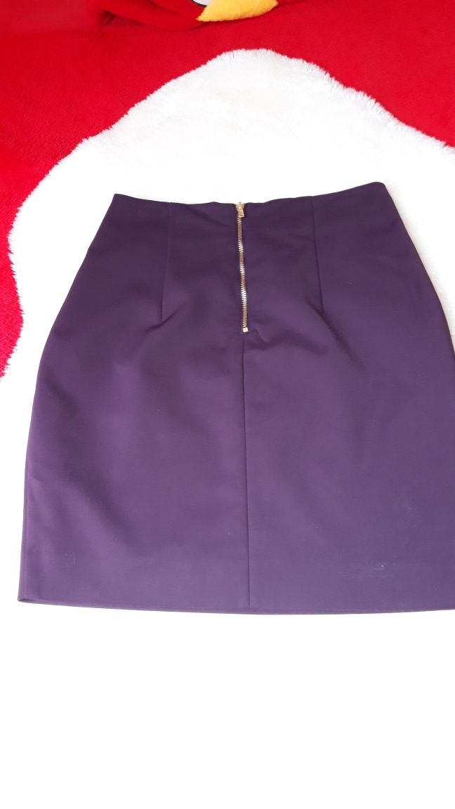 Spódnica h&m 34 XS piękny fiolet ciemny liliowy sliwka połysk podszewk