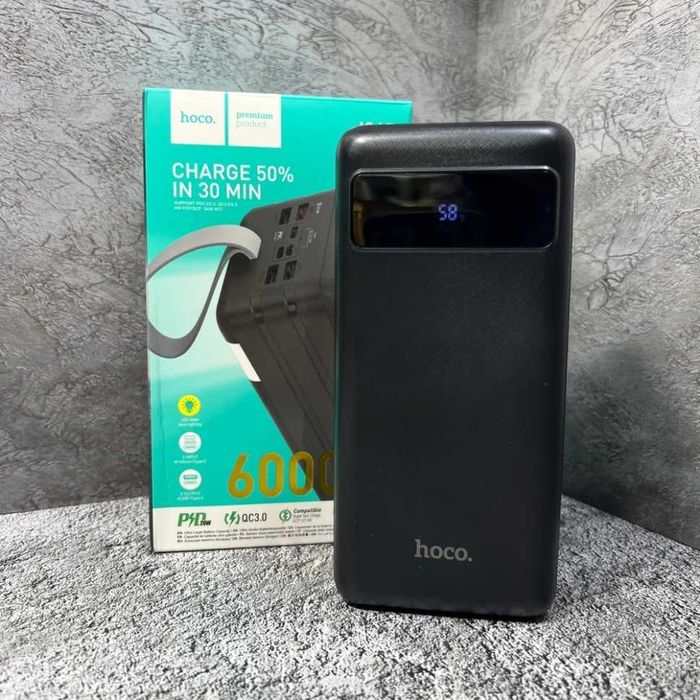 Повербанк PowerBank HOCO J89 60000 mAh PD + QC3.0 22.5W аккумулятор