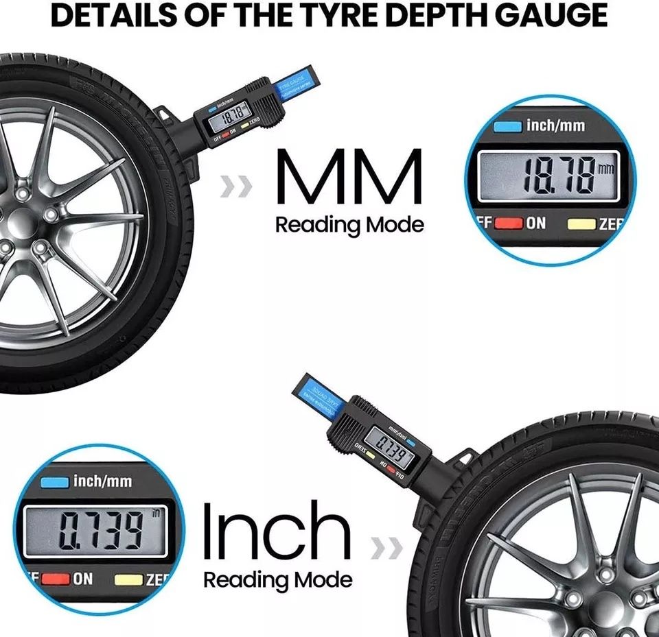 Електронний інструмент для вимірювання глубини (висоти) протектора шин