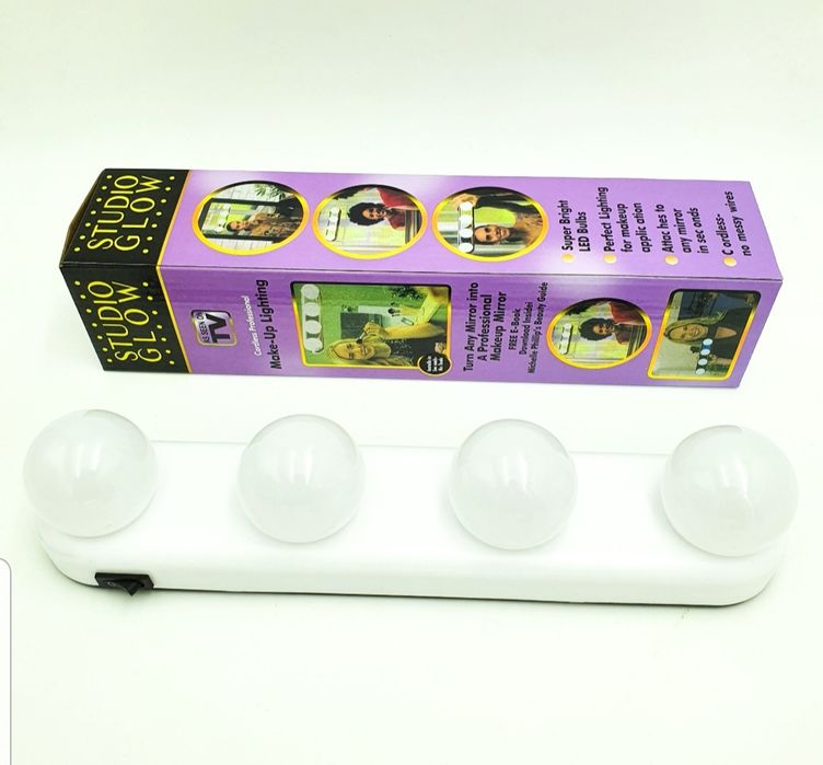 Подсветка зеркала светодиодная лампа 4 LED для нанесения макияжа на пр