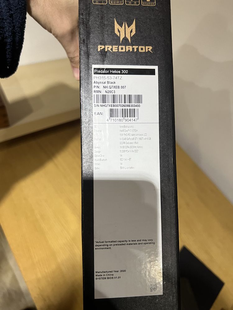 Portatil Acer Predator PH315 Gaming Notebook