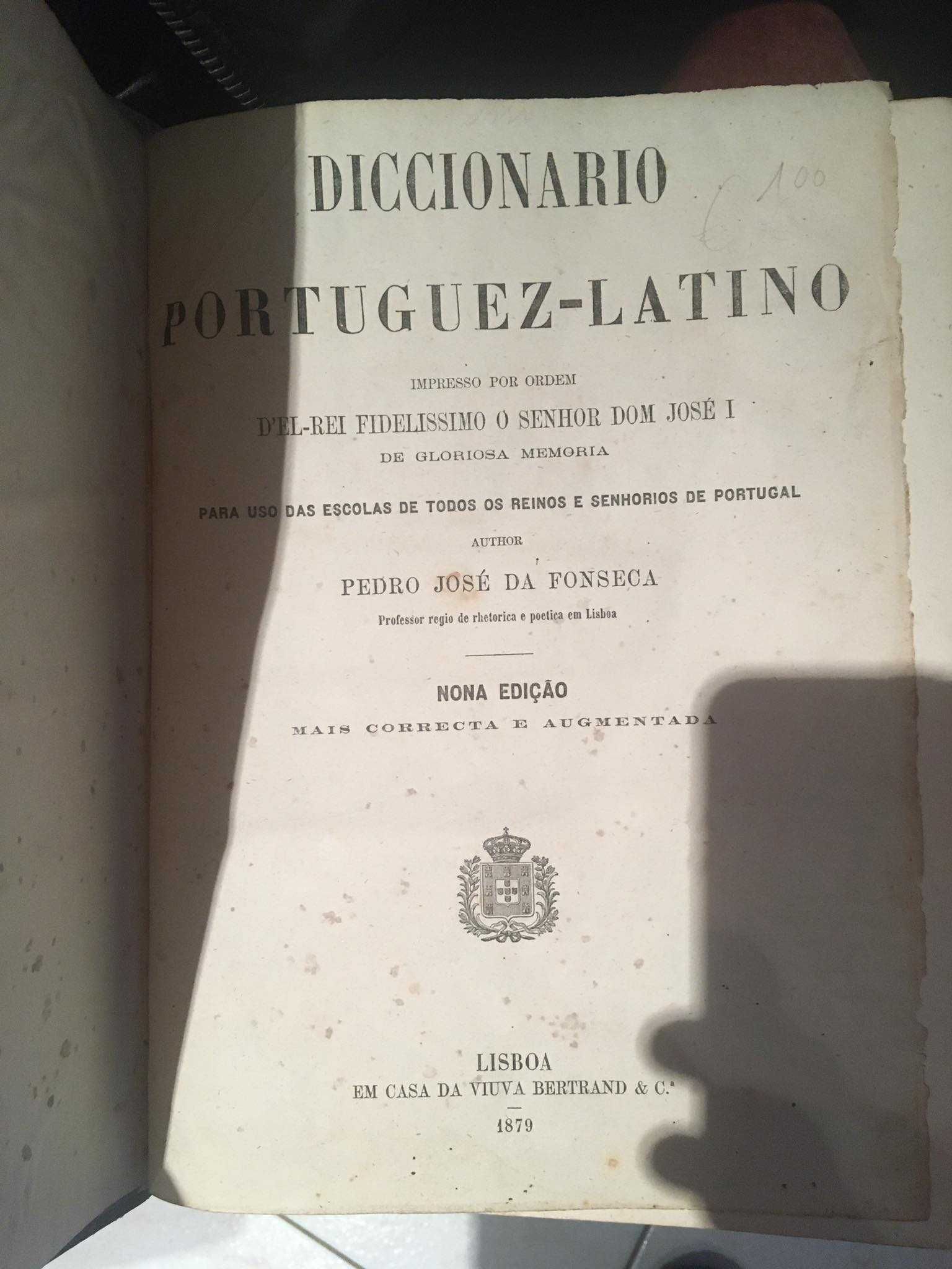 dicionário Portuguez-Latino Pedro José Fonseca 1879