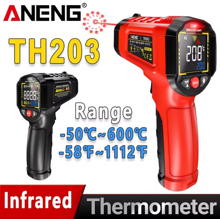 Цифровий інфрачервоний термометр Aneng TH-203. Пірометр.