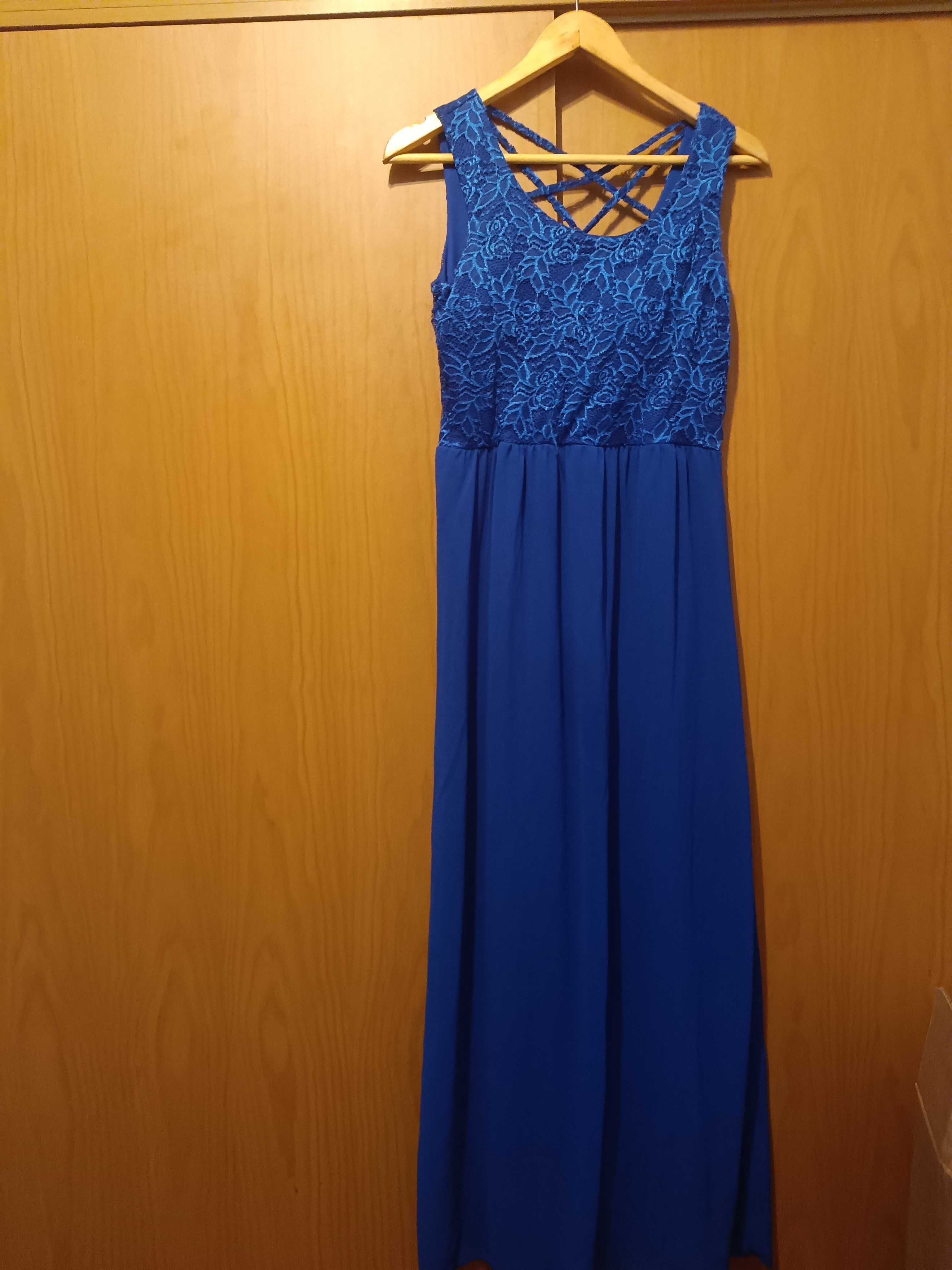Vestido comprido azulão tamanho único com elastecidade