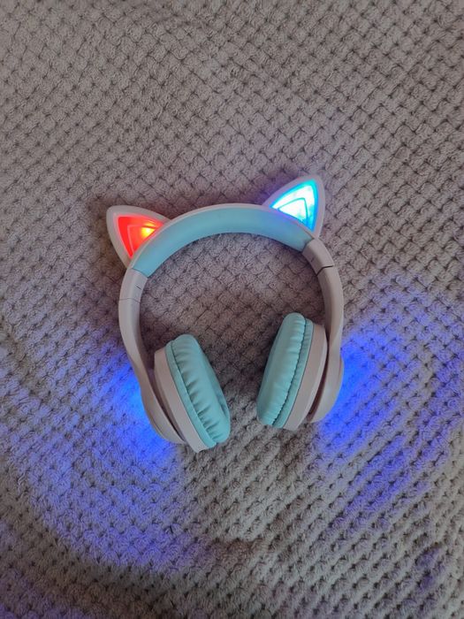 Świecące Słuchawki nauszne iClever Kot
