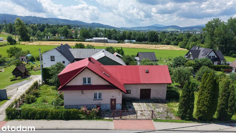 Dom w Spytkowicach. Przy skrzyżowaniu na Rabę, znakomita lokalizacja